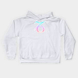 Capricorn Zodiac Symbol in Magical Unicorn Colors Kids Hoodie